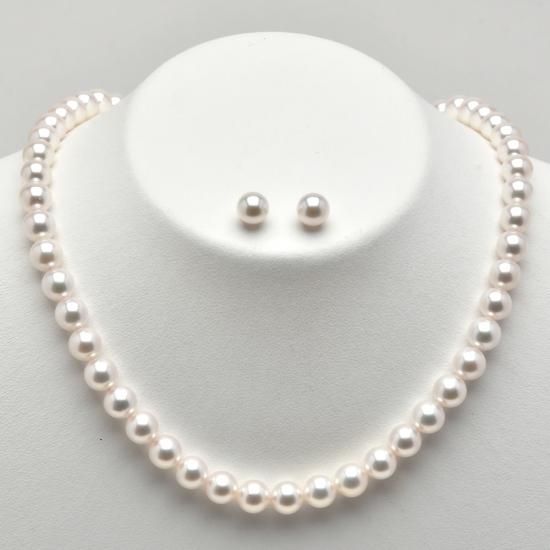 シーズジェム 7.5-8.0mmアコヤパールオーロラ花珠ネックレス