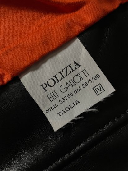 肩幅約50cm80s Italian POLIZIA leather half coat