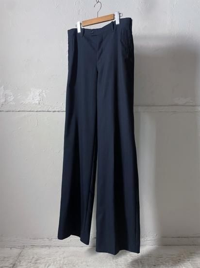 【50s vintage】ワイドスラックス　無地　ブラック　serval 古着 50s vintage】ワイドスラックス 無地 ブラック serval 古着
