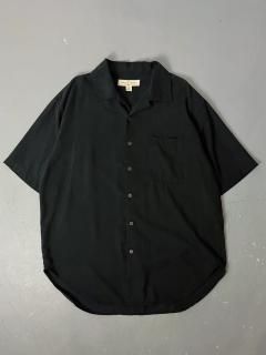 Black Silk open collar shirt size M