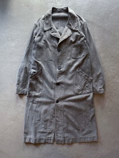 50s~60s french black chambray atelier coat