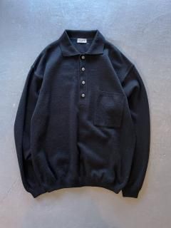 Euro knit polo "BLACK" size L