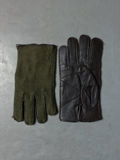 Dead stock french army leatherwool glove