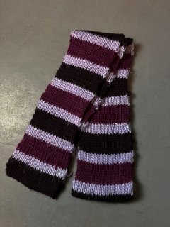 Euro border knit muffler PurpleBrown