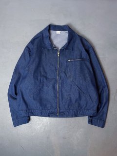 70s French work zip denim jacket