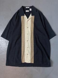 USA S/S silk open collar shirt  size XL