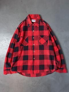 60s~70s print Flannel shirt size M