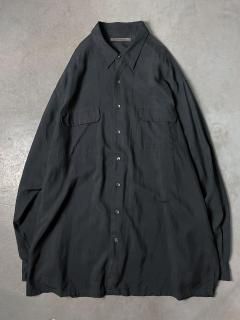 USA Big silhouette black silk shirt size 2XL