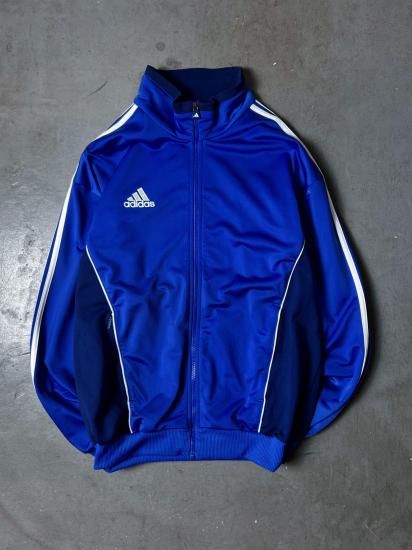 adidasジャージ ヴィンテージ 古着 青白 希少⭐️白青XXL 90s adidas トラックジャケット/ジャージ 刺繍