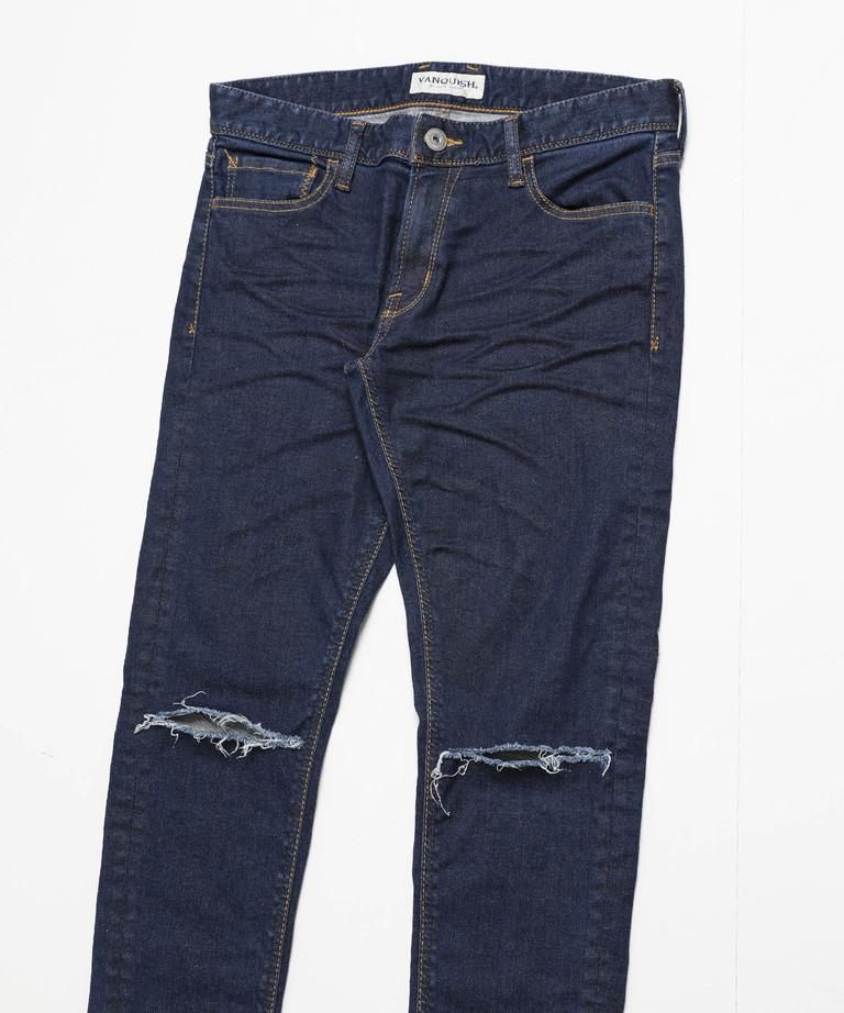 パンツ 00s archive VANQUISH skinny jeans Black kneedle Leg skinny Denim pants ～JAPAN MADE