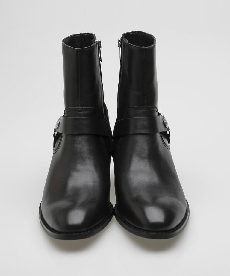 VANQUISH Cow Leather side zip ring heel Boots