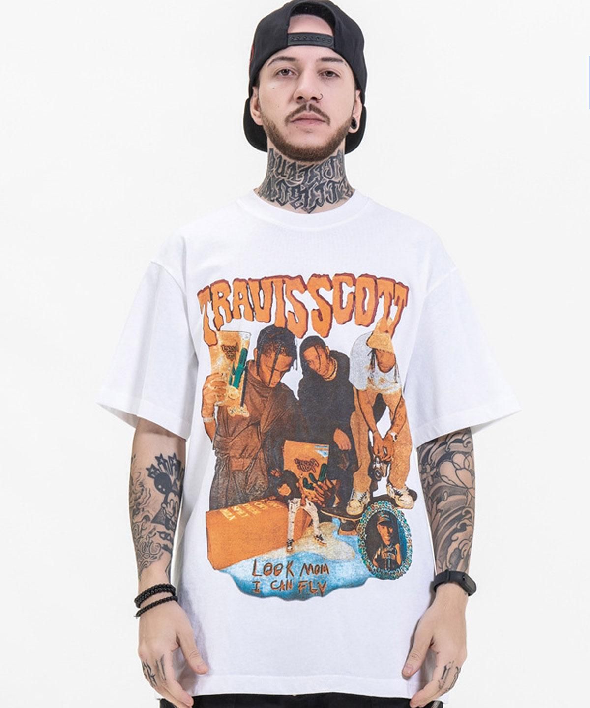 お宝　70s  バイク　tシャツ  hangten Travis Scott