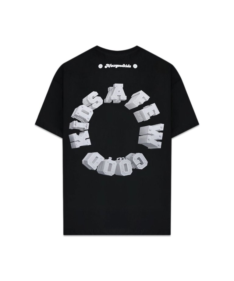 A FEW GOOD KIDS (AFGK) Metal Logo Tee BLACK