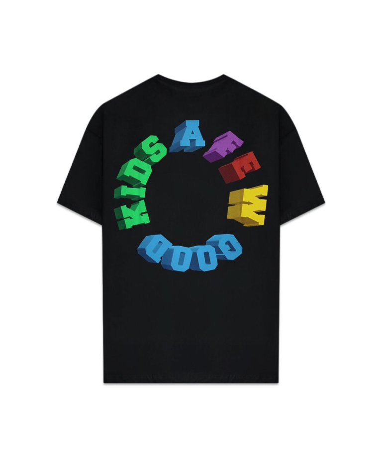 A FEW GOOD KIDS (AFGK) Rainbow Logo Tee BLACK