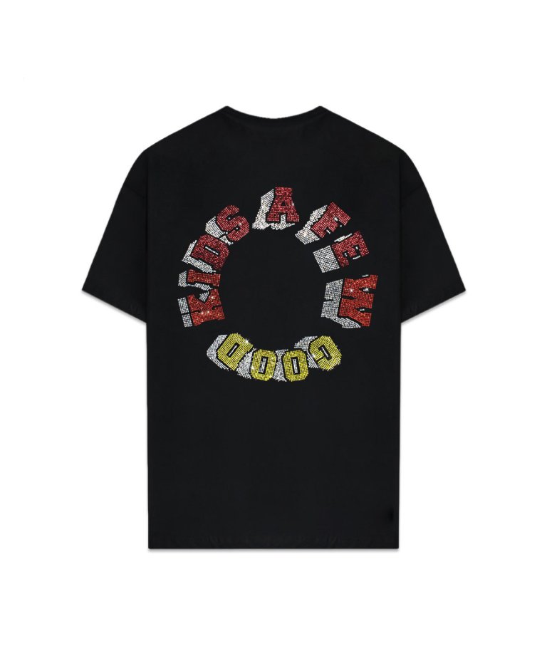 A FEW GOOD KIDS (AFGK) Rhinestone Logo Tee BLACK