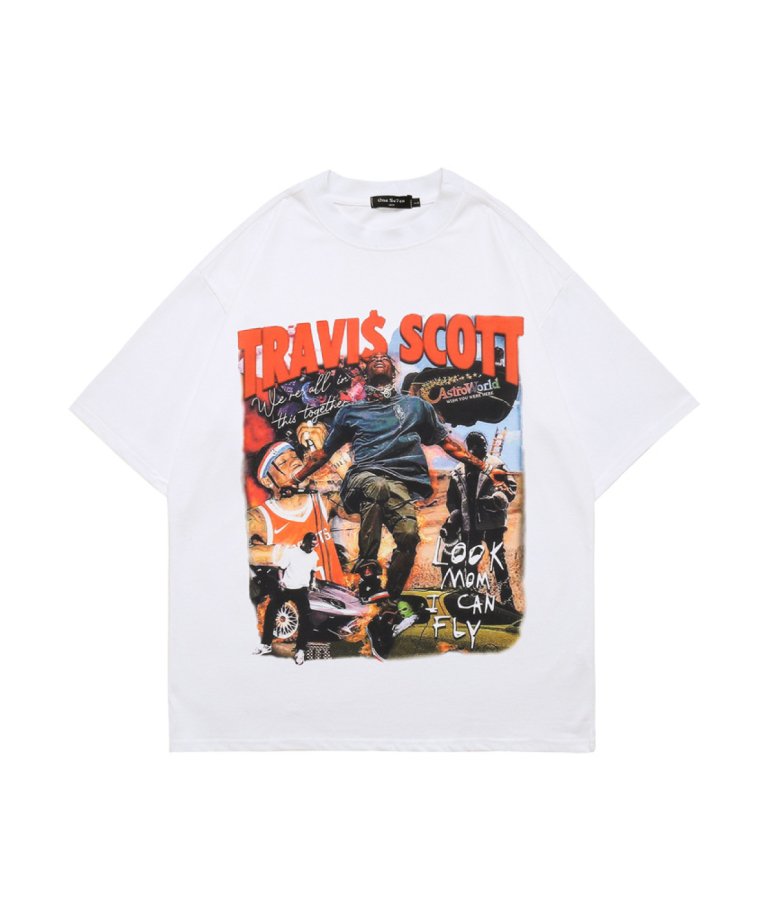 【USA Select】 Travis Scott  OVERSIZE Vintage T-Shirts3.WHT