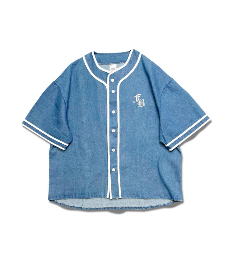 【FLASHBACK22SS最新作】OVERSIZE Denim Baseball Shirts.Vintage