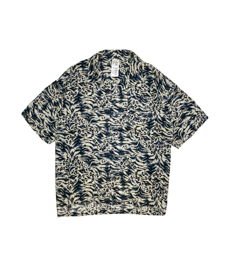 OUTRO-feer de seal- White Leopard Half Sleeve OverSize Shirts