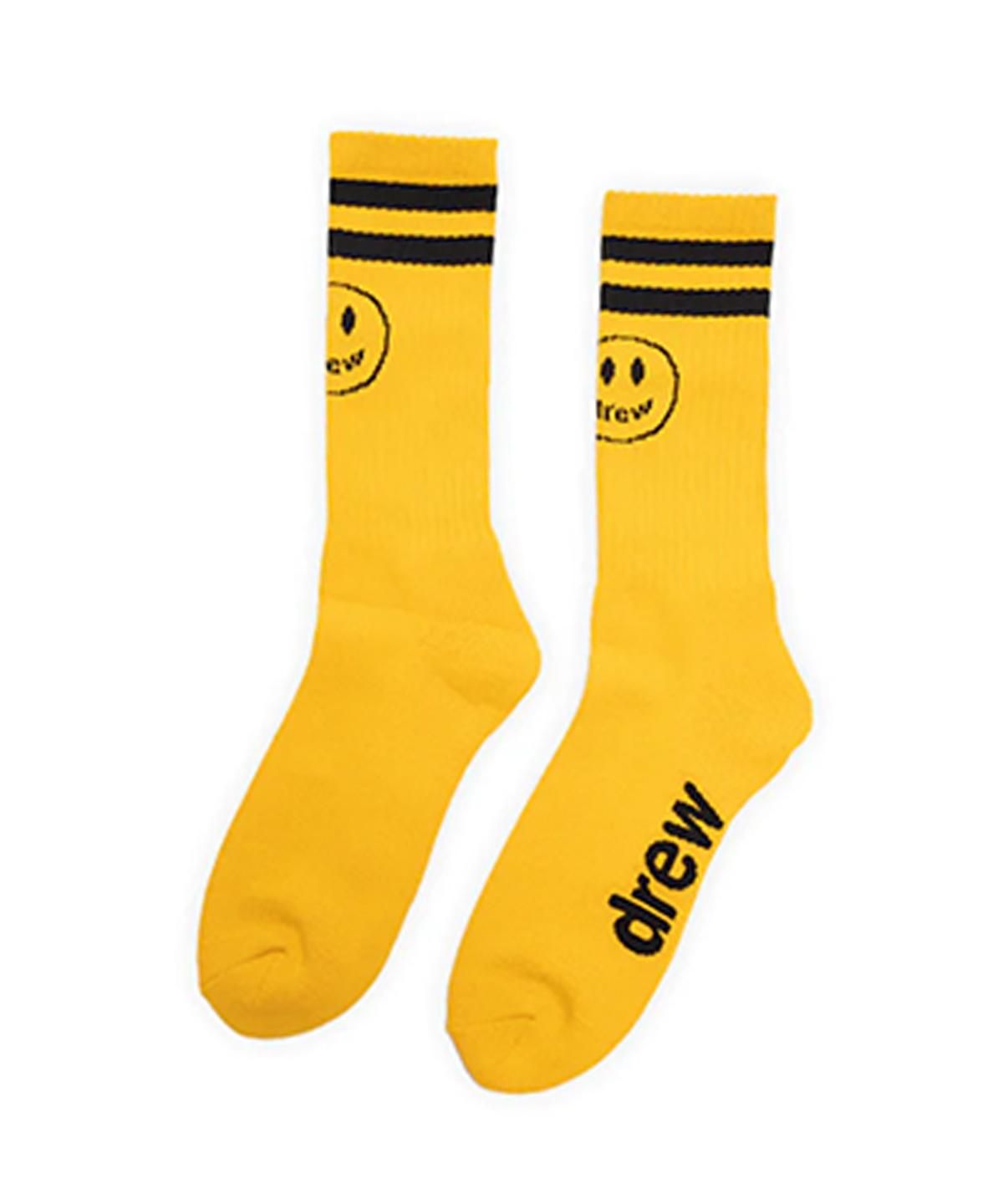 drew house ドリューハウス mascot stripe socks BLACK/YEL/WHT