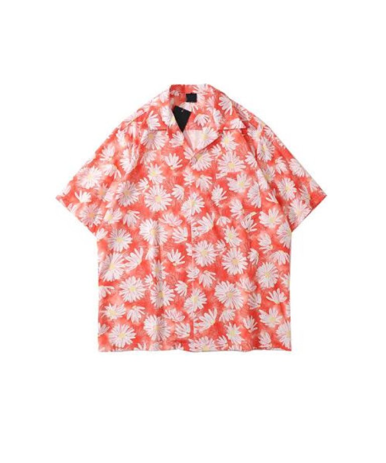 OUTRO-feer de seal- Gerbera Half Sleeve OverSize Shirts RED 