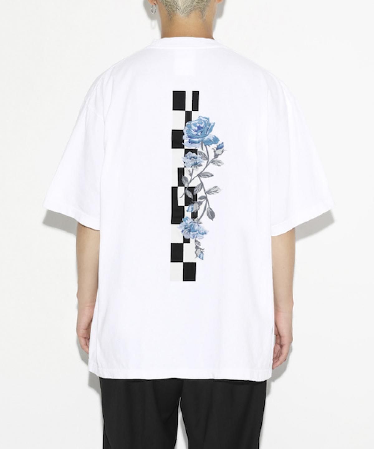 LEGENDA Chemical Wash Mood Rose Embroidery T-shirt BLUE