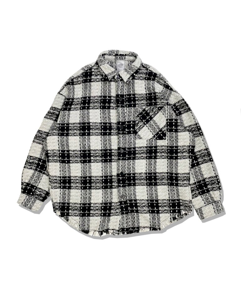 FLASHBACKǿHeavyTweed  Check ShirtsJKT BLK