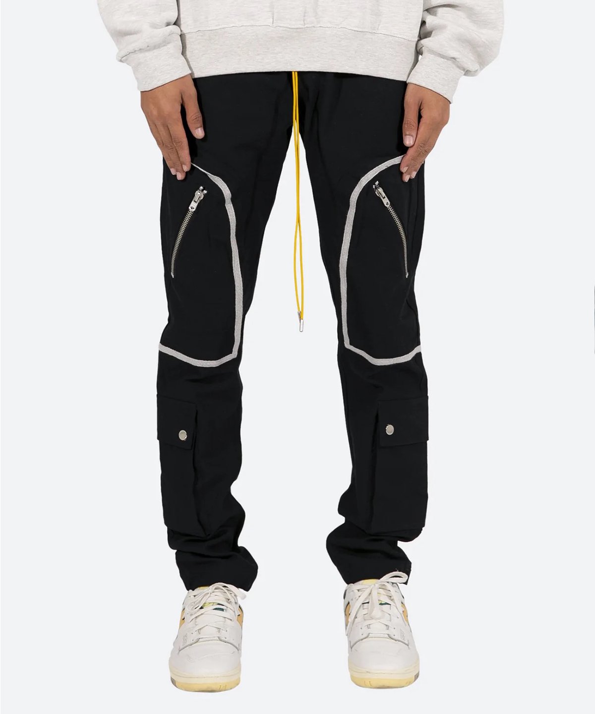 mnml CONTRAST TAPED CARGO PANTS / BLACK