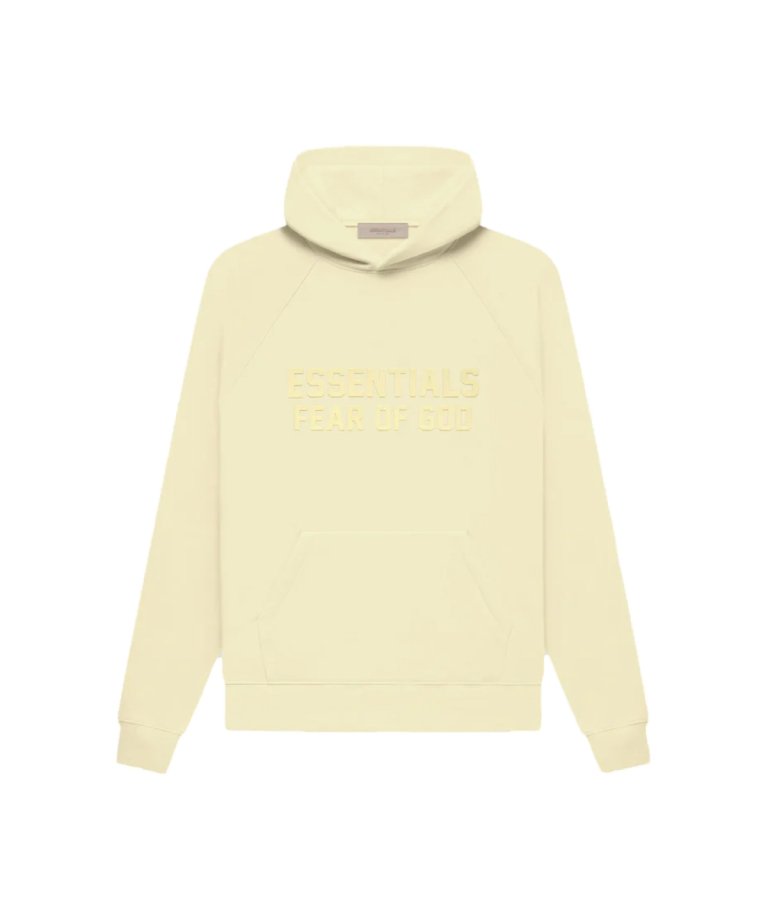 FOG ESSENTIALS フロントフロッキーロゴフーディ - Fear Of God Essentials Front flocky  Pullover Hoodie CANARY