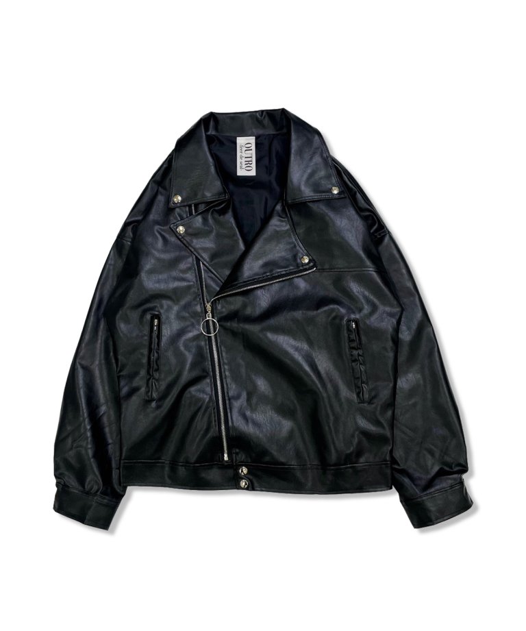 OUTRO-feer de seal-  O Ring Fake Leather Riders JKT