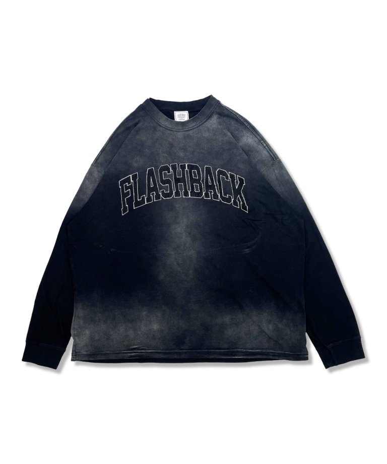 【FLASHBACK最新作】College Embroidery Oversize Long T-Shirts.BLK