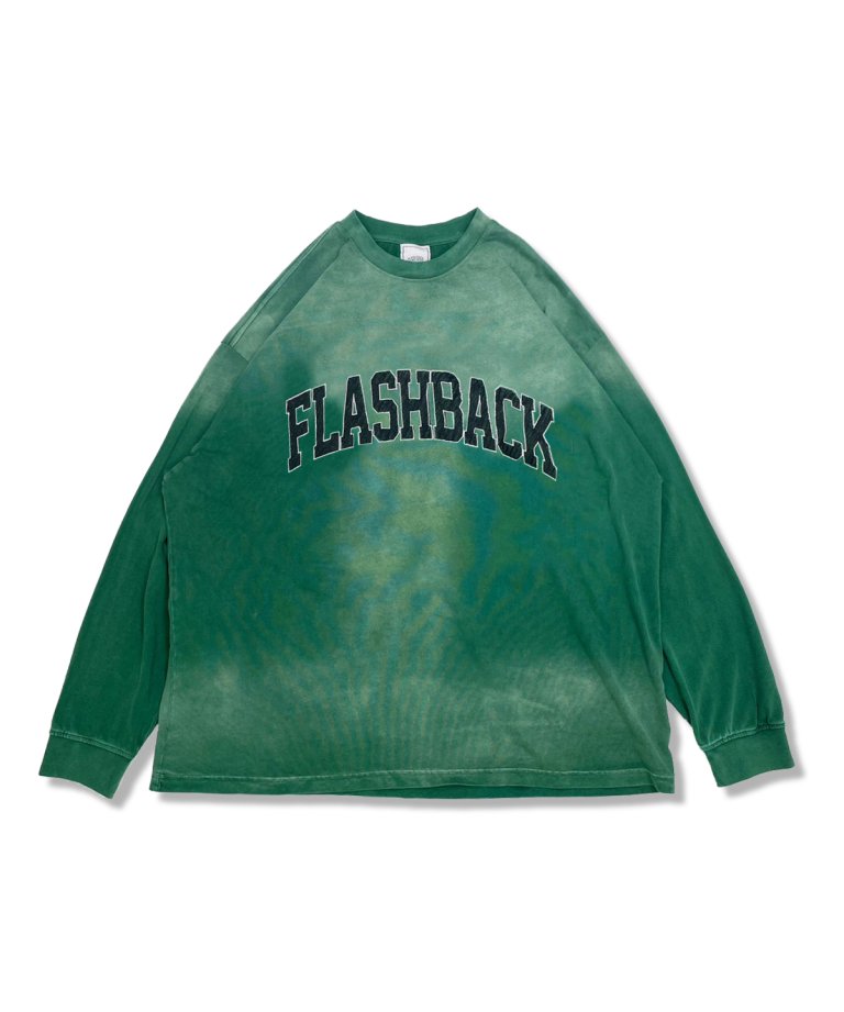 【FLASHBACK最新作】College Embroidery Oversize Long T-Shirts.GRN