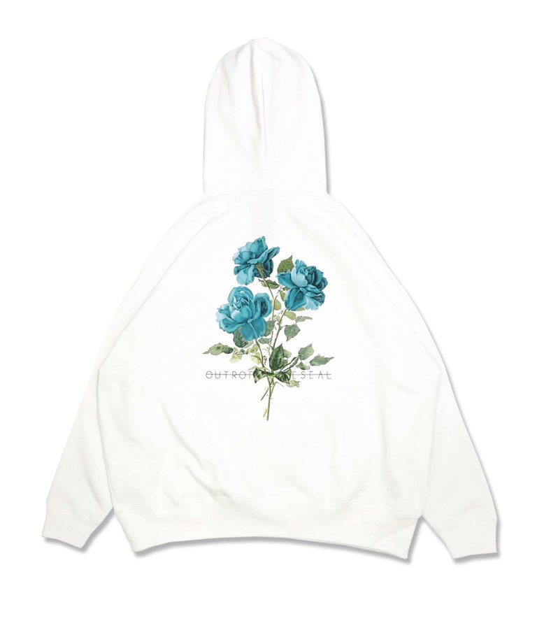 OUTRO-feer de seal- 3Rose Oversize Hoodie WHT