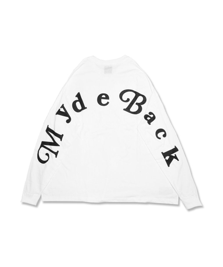 【FLASHBACK】''Myde Back is OVER'' OVERSIZE Arch Logo Long Sleeve Tee  WHT/BLK