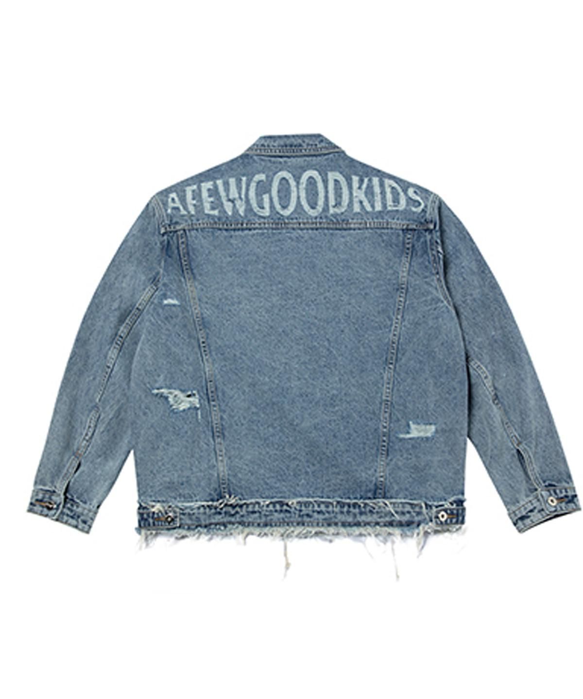 A FEW GOOD KIDS (AFGK) DENIM LOGO JACKET BLUE A FEW GOOD KIDS (AFGK) DENIM LOGO JACKET BLUE
