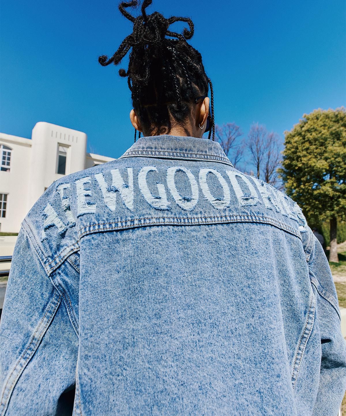 A FEW GOOD KIDS (AFGK) DENIM LOGO JACKET BLUE A FEW GOOD KIDS (AFGK) DENIM LOGO JACKET BLUE