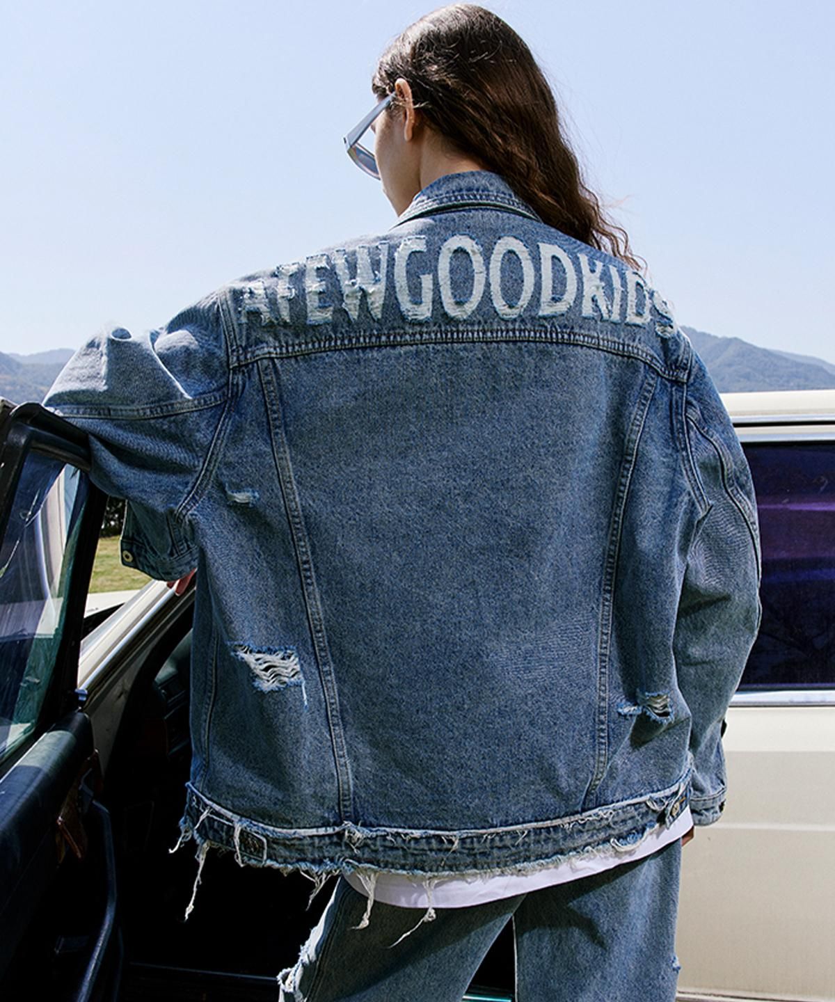 A FEW GOOD KIDS (AFGK) DENIM LOGO JACKET BLUE A FEW GOOD KIDS (AFGK) DENIM LOGO JACKET BLUE