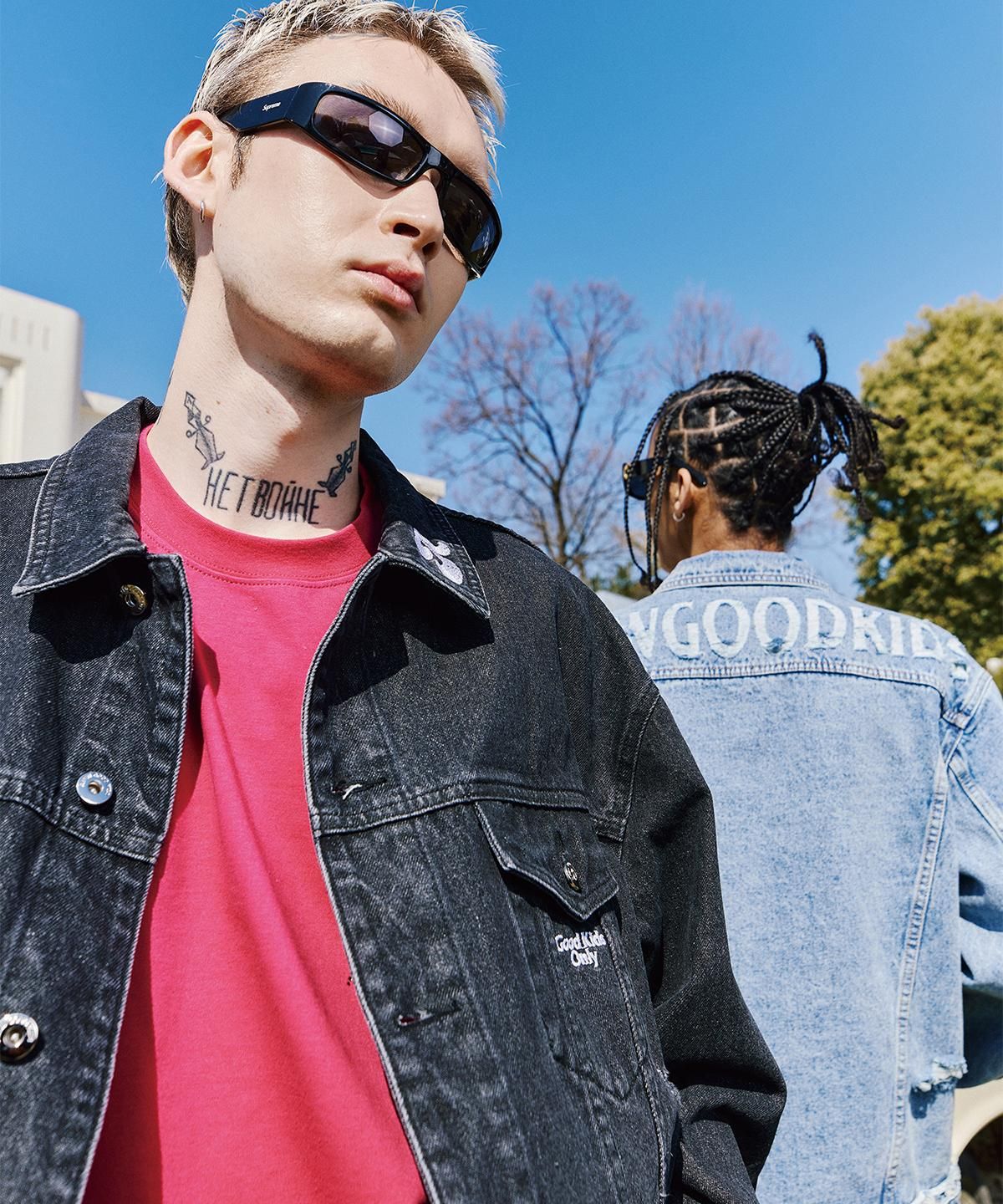 A FEW GOOD KIDS (AFGK) DENIM LOGO JACKET BLUE A FEW GOOD KIDS (AFGK) DENIM LOGO JACKET BLUE