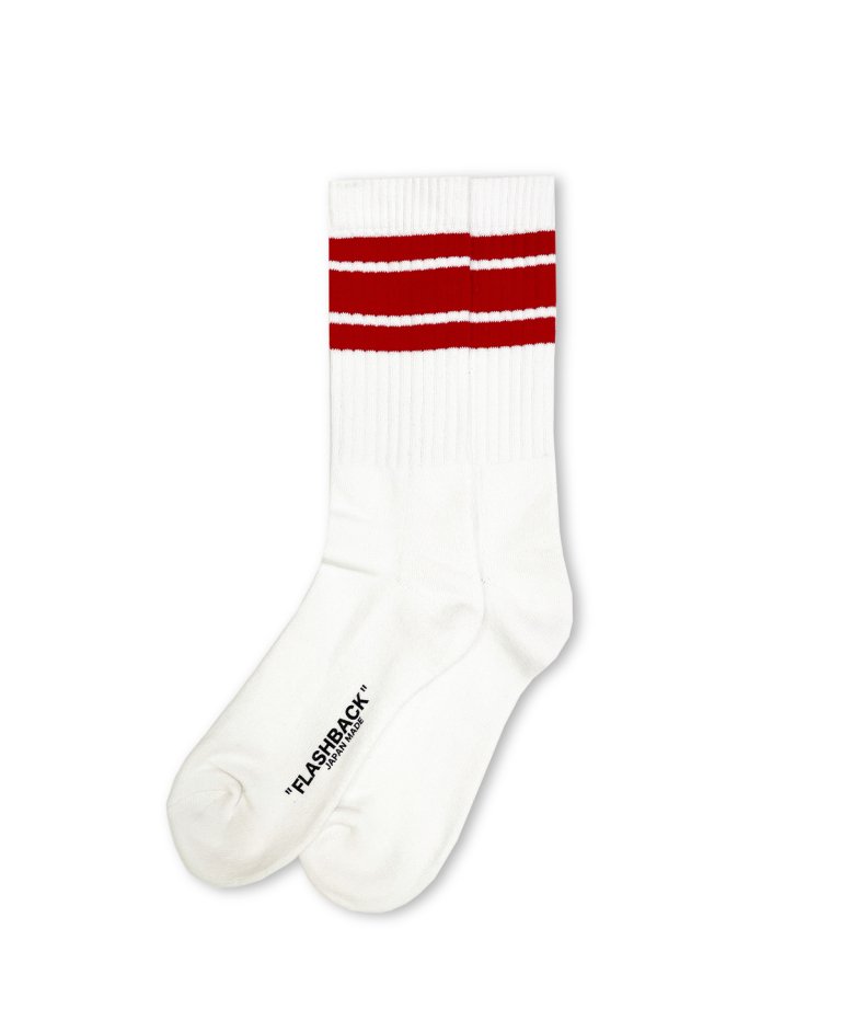 【FLASHBACK最新作】FLASHBACK Stripe Socks RED×WHT