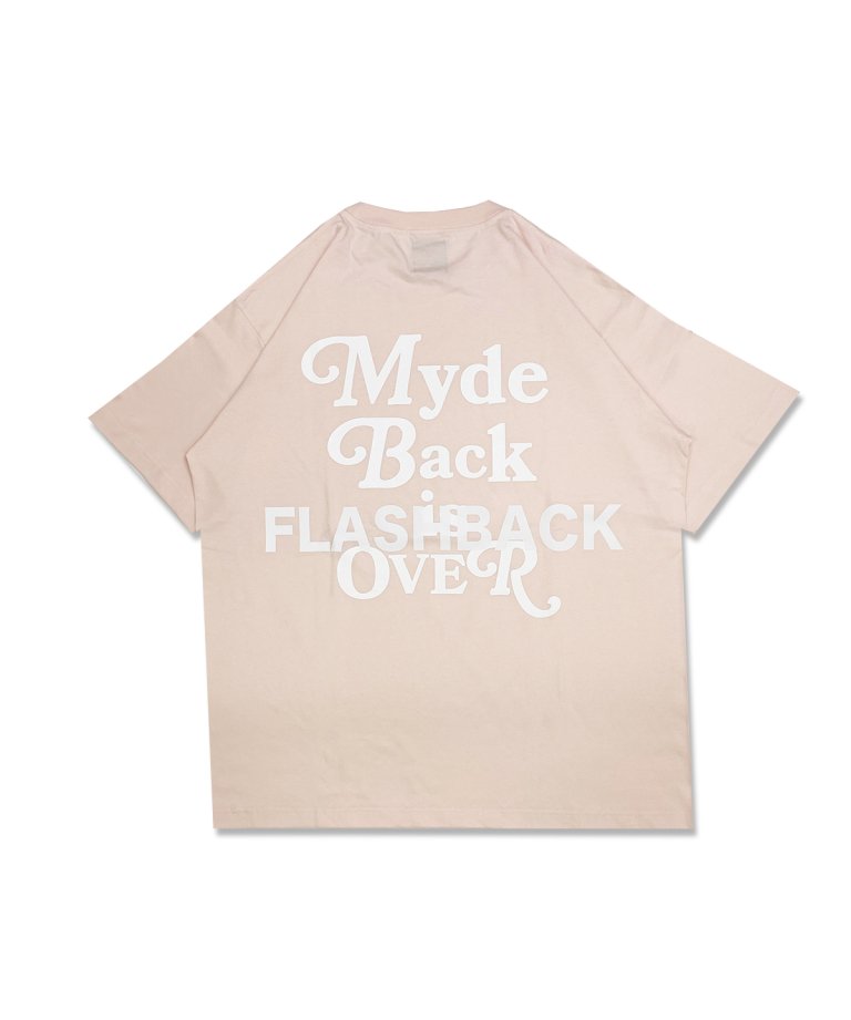 FLASHBACK23SSǿ''Myde Back is OVER''  Reflector OVERSIZE T-Shirts PINK