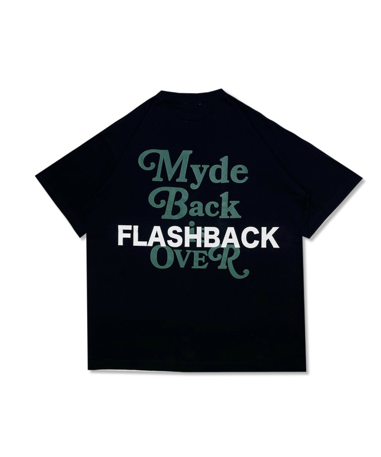 FLASHBACK23SSǿ''Myde Back is OVER''  Reflector OVERSIZE T-Shirts BLK/GREEN