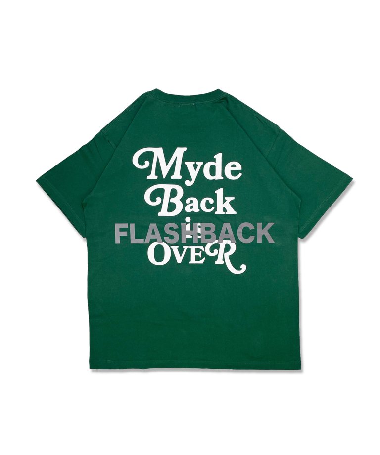 【FLASHBACK23SS最新作】''Myde Back is OVER''  Reflector OVERSIZE T-Shirts GREEN