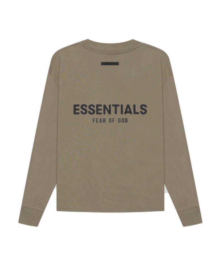 Fear Of God Essentials Rubber Logo LS Tee 21SS TAUPE