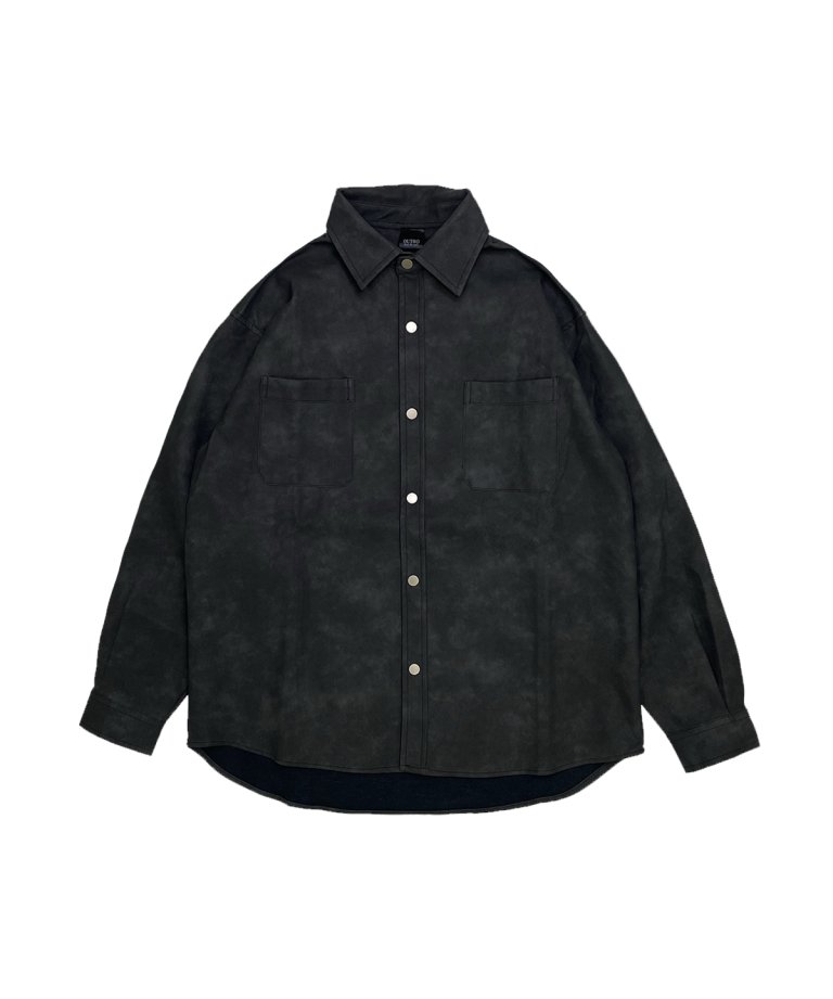 OUTRO-feer de seal- Oversize leather shirt BLK