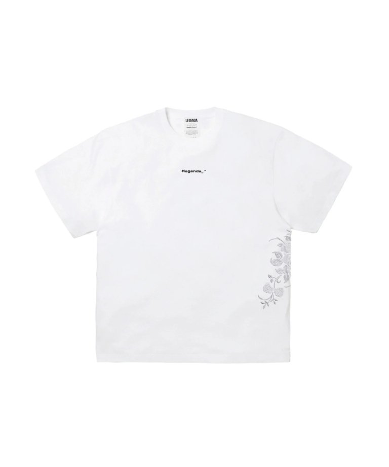 LEGENDA 12th Color Rose Embroidery T-shirt WHT [LEC1158]
