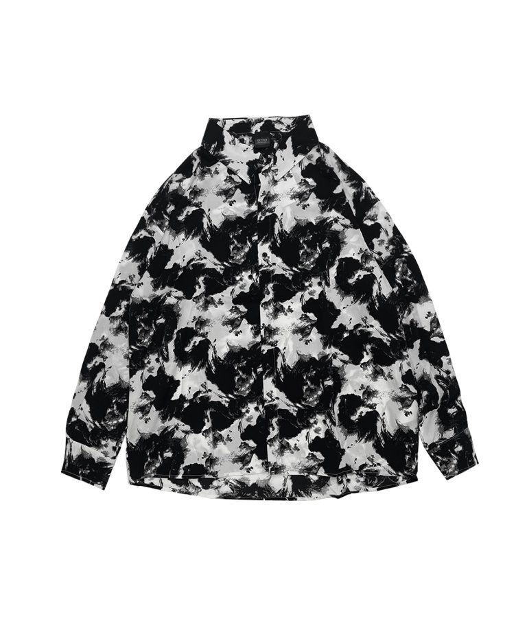 OUTRO-feer de seal- Flower Monochrome Long Sleeve Shirt