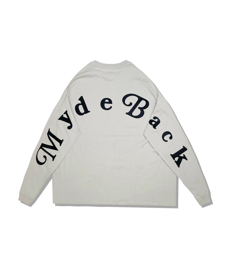 【FLASHBACK最新作23AW】''Myde Back is OVER'' OVERSIZE Arch Logo Long Sleeve Tee  ASH