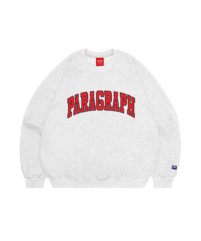 PARAGRAPH Grid Stitch Logo Crew MELANGE