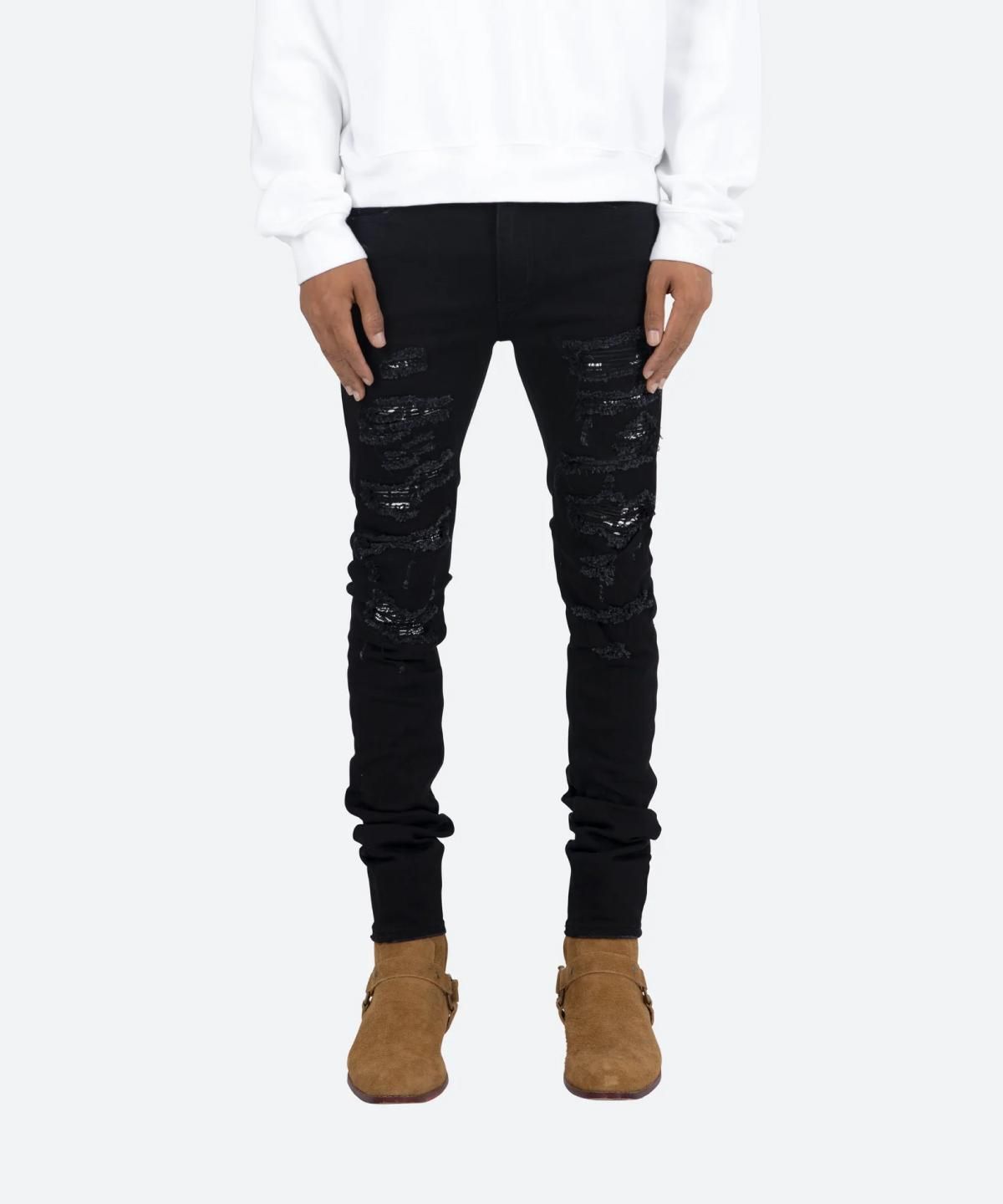 mnml X165 PAISLEY SKINNY DENIM BLACK mnml X165 PAISLEY SKINNY DENIM BLACK