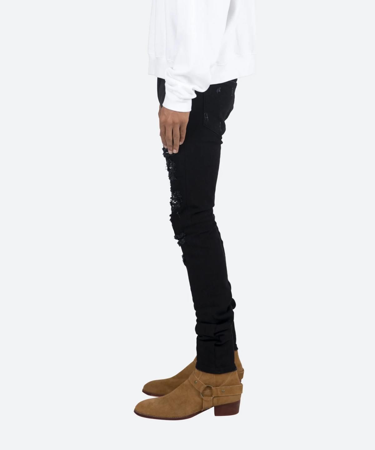 mnml X165 PAISLEY SKINNY DENIM BLACK mnml X165 PAISLEY SKINNY DENIM BLACK