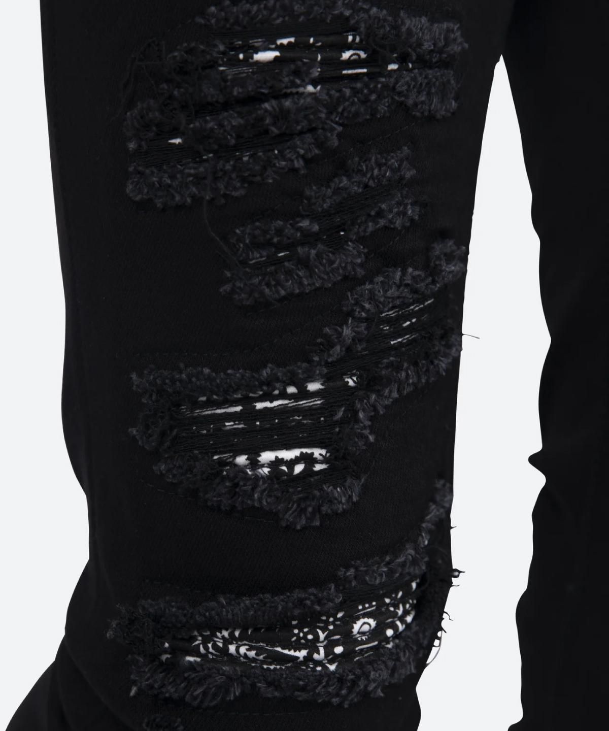 mnml X165 PAISLEY SKINNY DENIM BLACK mnml X165 PAISLEY SKINNY DENIM BLACK